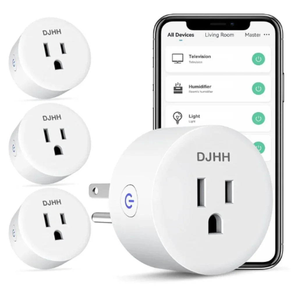 Smart Plug 4 Pack - 10A 1200W Mini WiFi Plug Smart Outlet, Smart Sockets